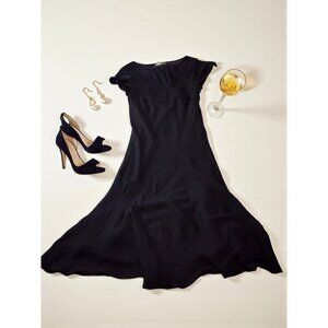 Isabella Bird 100% Silk Black Dress – Size 10 – Classic Midi